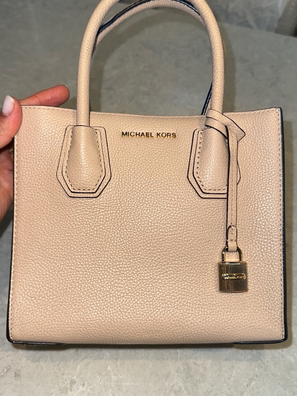 Michael Kors Beige Leather Tote Bag